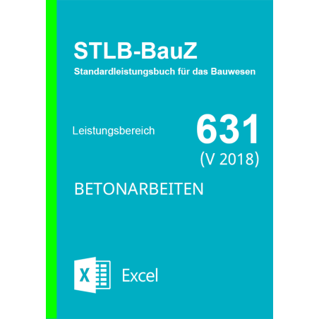 Standardleistungsbuch für Zeitarbeitsverträge für das Bauwesen 631 im Excel Format