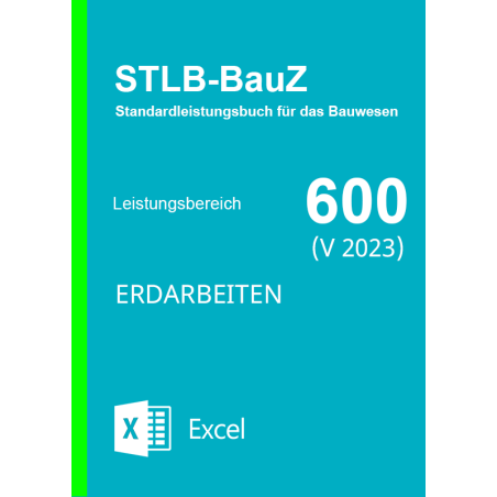Standardleistungsbuch für Zeitarbeitsverträge für das Bauwesen 600 (2023) im Excel Format