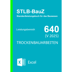 Standardleistungsbuch für Zeitarbeitsverträge für das Bauwesen STLB-BauZ 640 im Excel Format